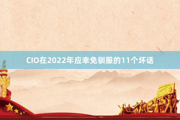 CIO在2022年应幸免驯服的11个坏话